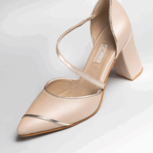 STILETTO PERLADO NUDE/DORADO