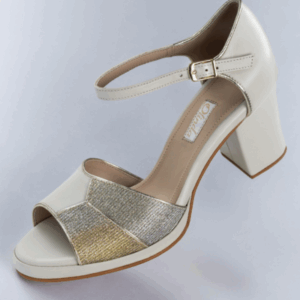 SANDALIA MARFIL/GLITTER C/PLATAFORMA