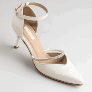 STILETTO CLOUD NACARADO C/ TIRAS STRASS PLATA