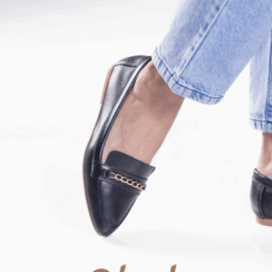 MOCASIN CUERO GRANEADO NEGRO