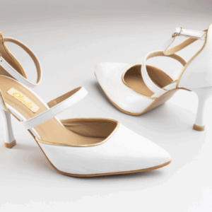 STILETTO BLANC.C/DETALLES EN DORADO