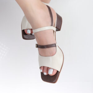 SANDALIA MARFIL C/MARRÓN