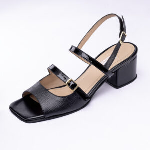 Sandalia Negro c/ Doble Hebilla